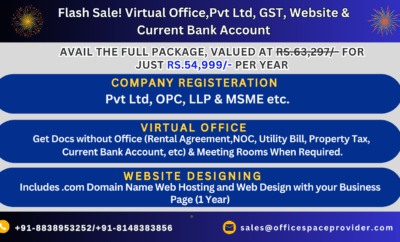 Flash Sale! Virtual Office, GST, Website, Pvt Ltd & more!