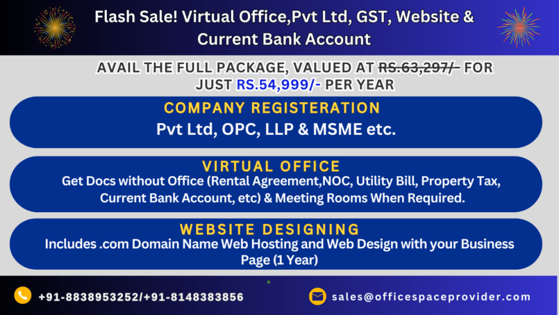 Flash Sale! Virtual Office, GST, Website, Pvt Ltd & more!